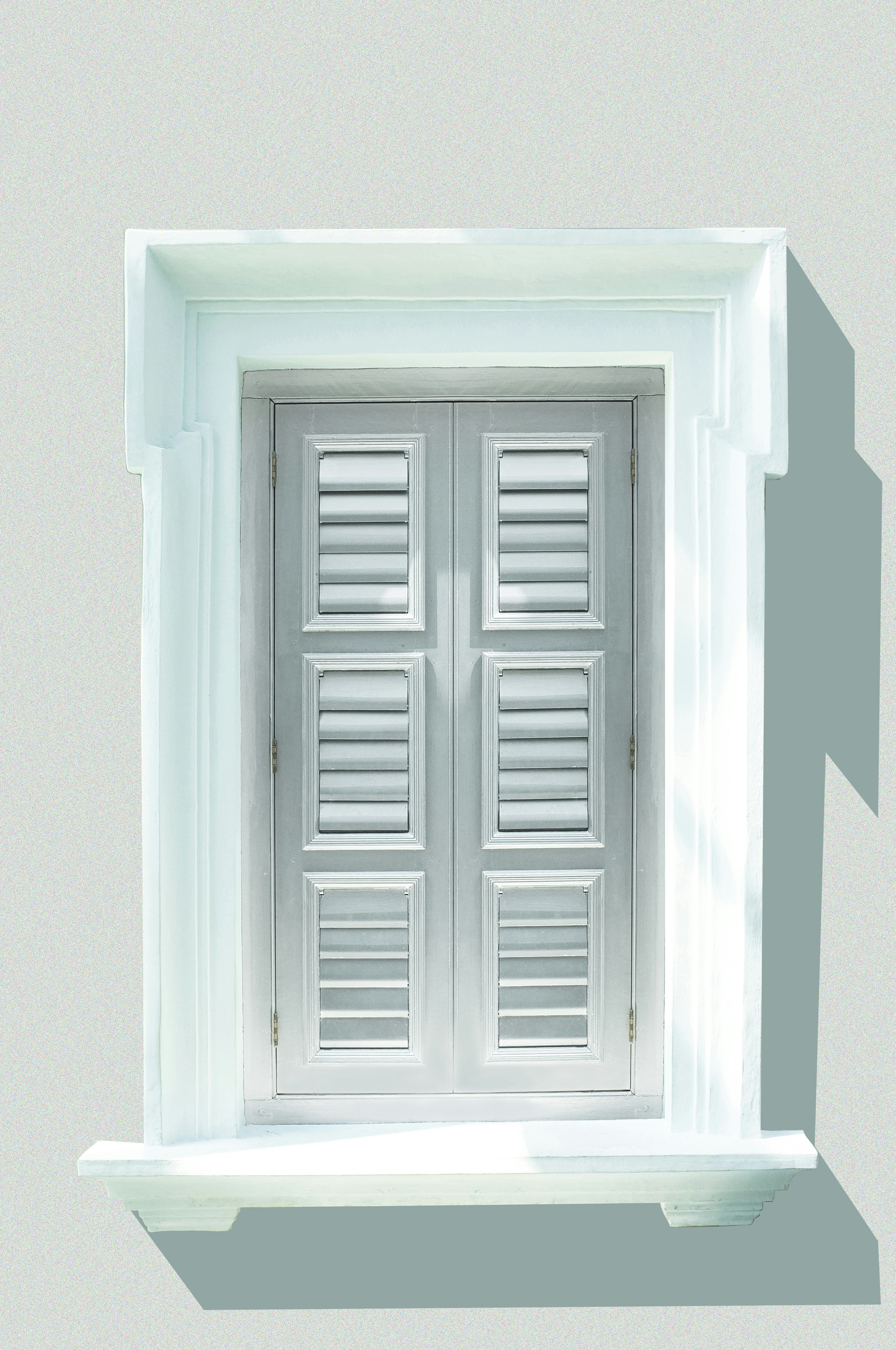 white wooden window shutter